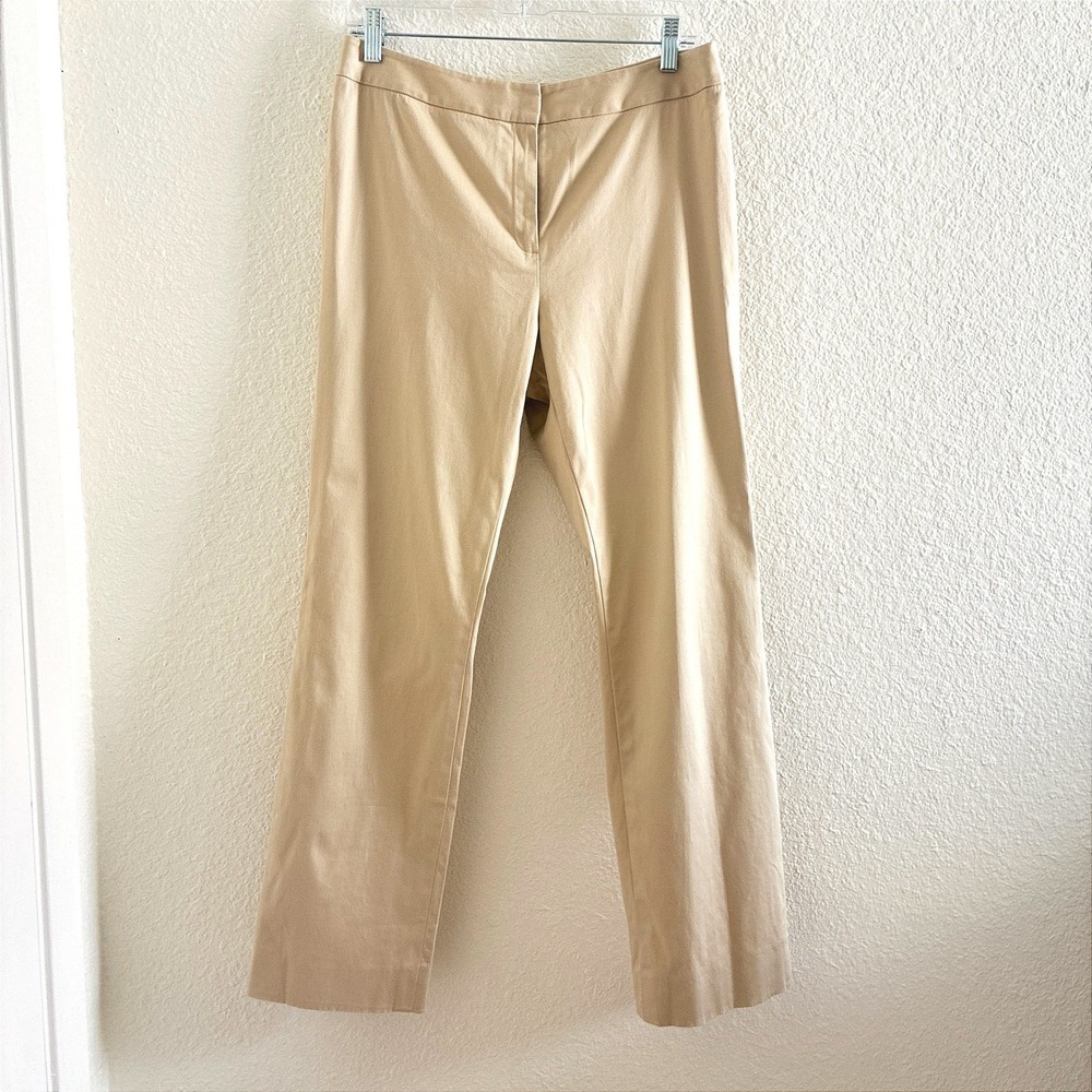 Lafayette 148 Ankle Dress Pant Women Size 8 Straight Leg Ivory Beige Old Money